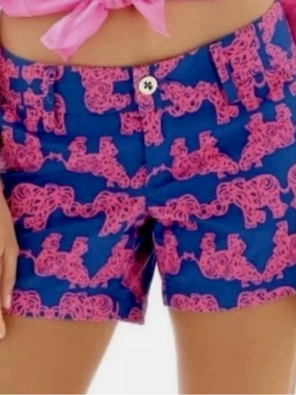 Lilly Pulitzer Callahan 5” Shorts  indigo pack your trunk elephant print 0